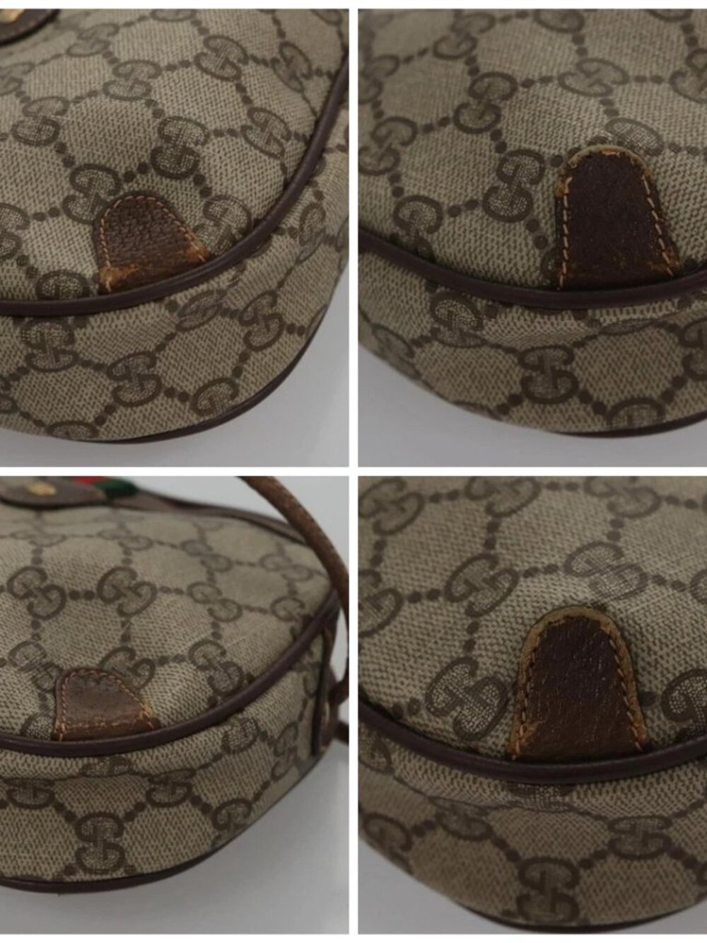 GUCCI GG Supreme Web Sherry Line Shoulder Bag PVC Beige Red Auth 99180 - Picture 15 of 15
